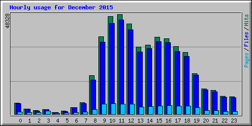 Hourly usage for December 2015